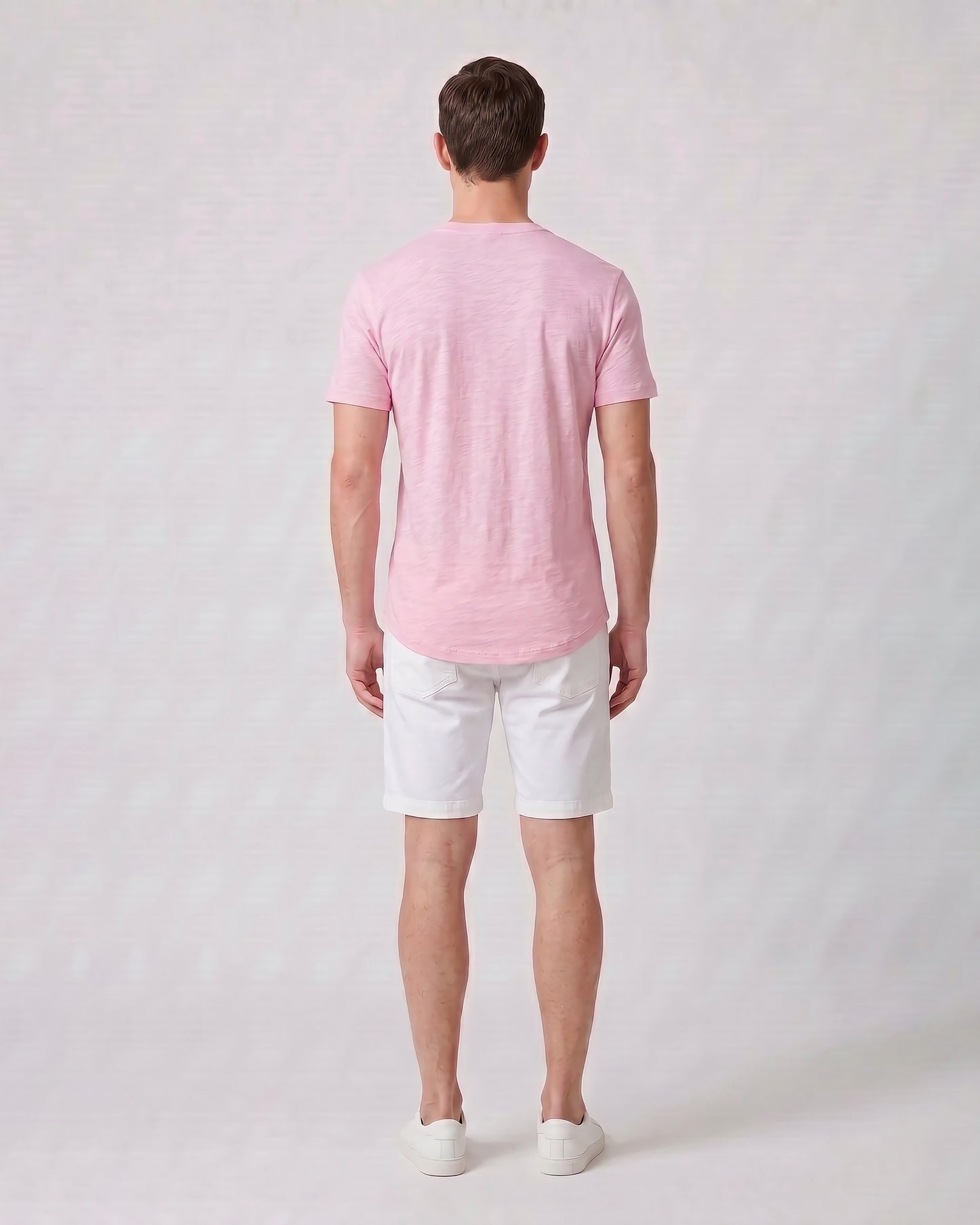 VICTOR V-NECK MERINO SHIRT IN PINK