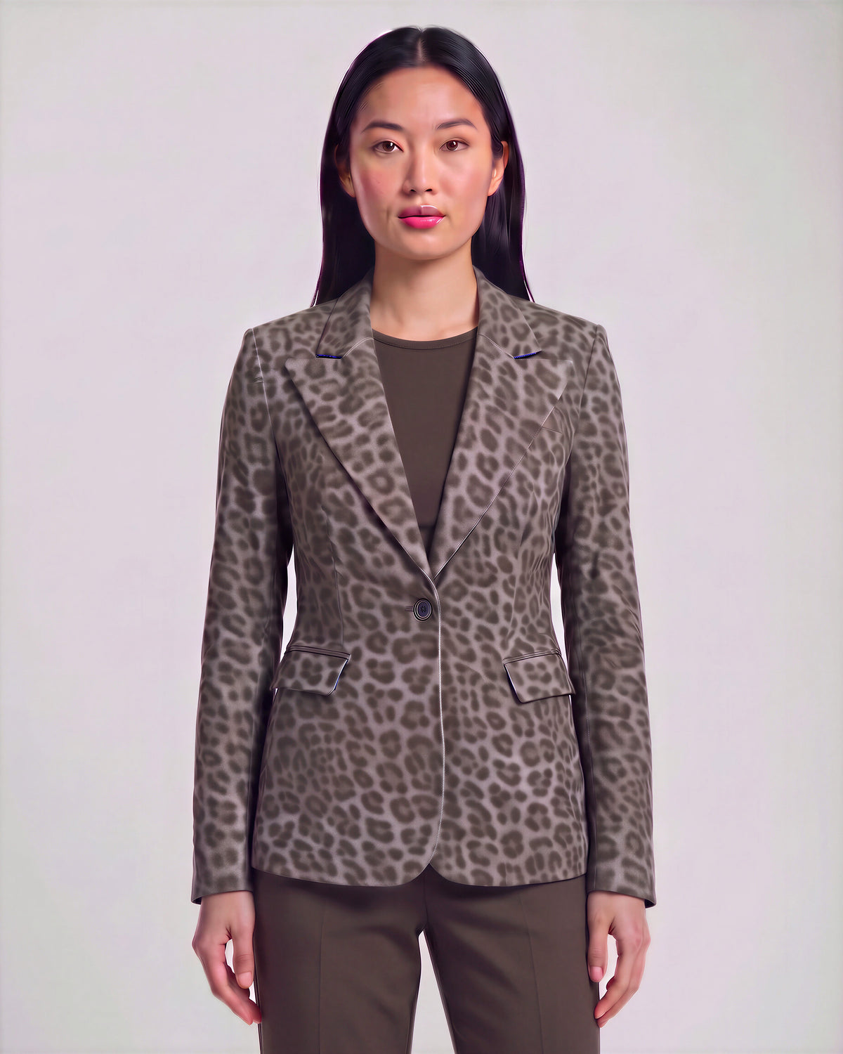 JOLENE LEOPARD BROWNIE WOMEN'S VELVET TAILORED JACKET