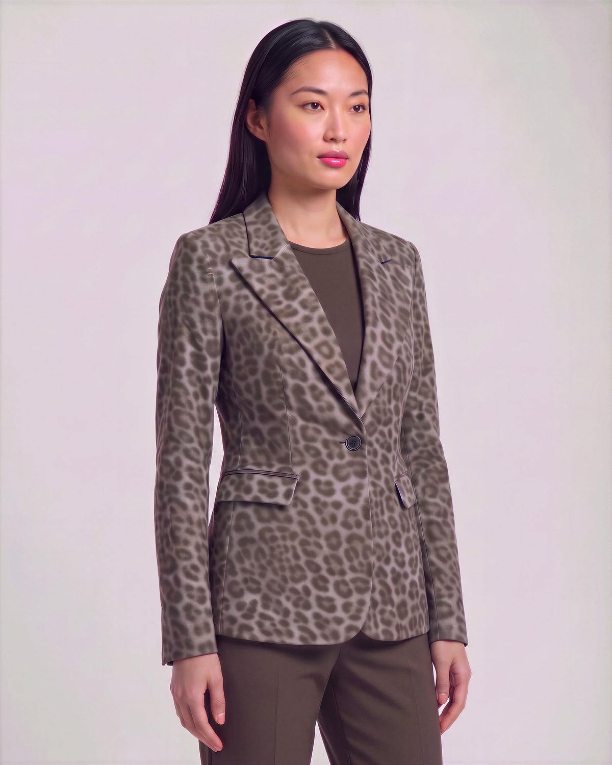 JOLENE LEOPARD BROWNIE WOMEN'S VELVET TAILORED JACKET