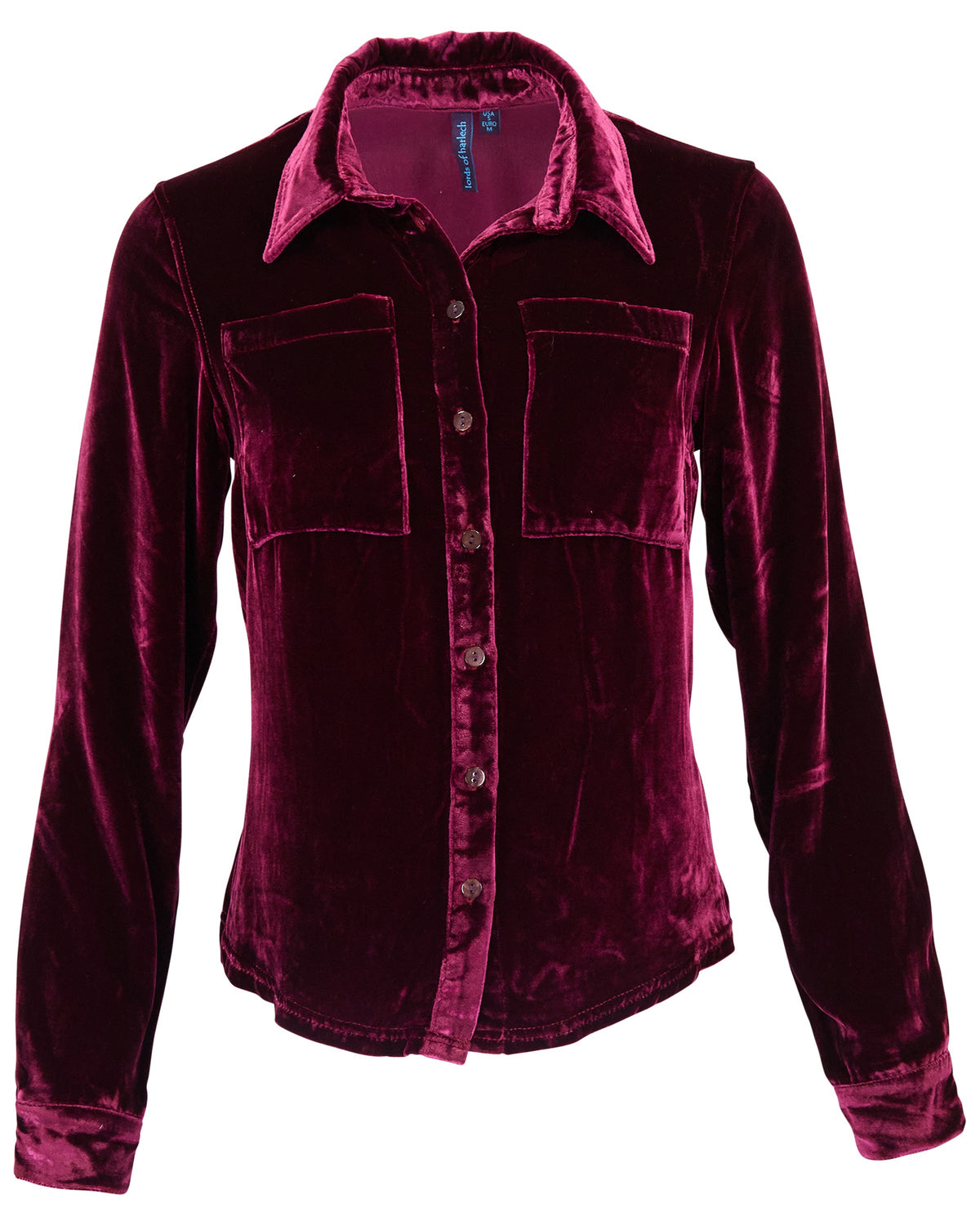 SYLVIA PORT WOMEN'S VELVET LONG-SLEEVE SHIRT