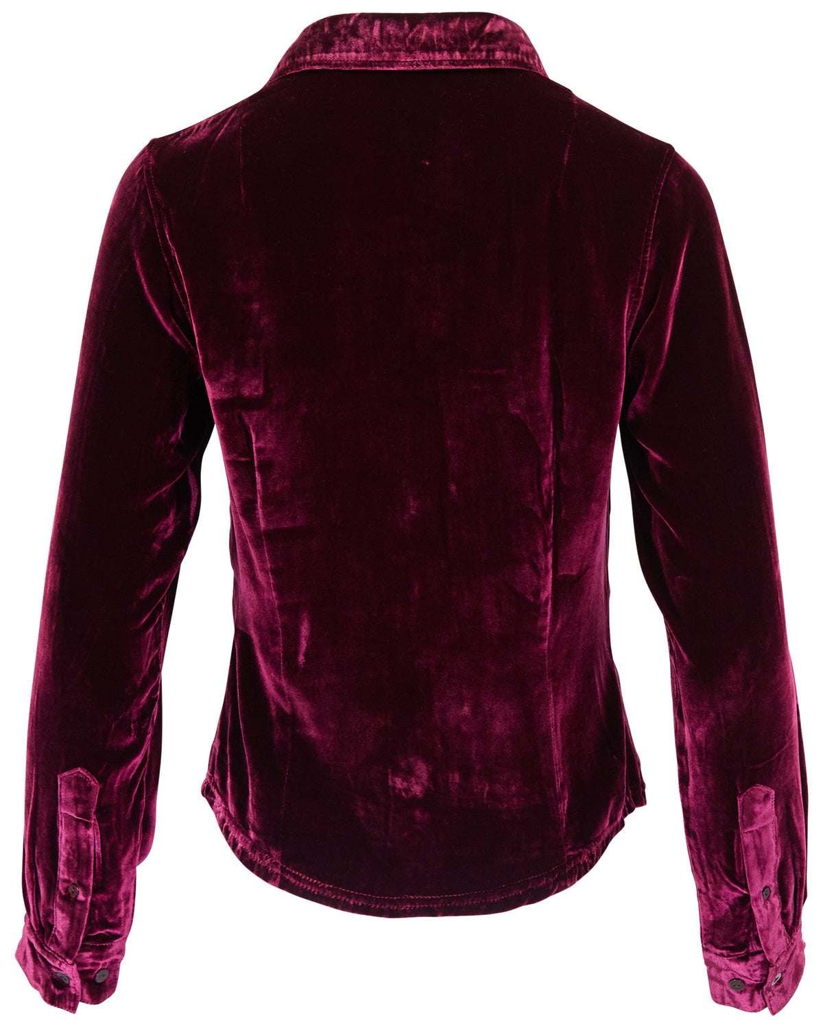 SYLVIA PORT WOMEN'S VELVET LONG-SLEEVE SHIRT