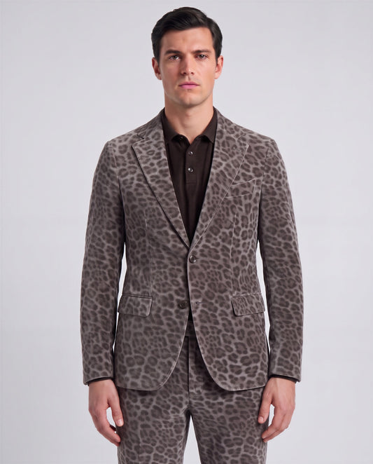 JORDAN LEOPARD BROWNIE MEN'S VELVET BLAZER
