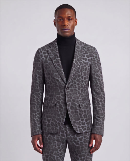 JORDAN LEOPARD SMOKE MEN'S VELVET BLAZER