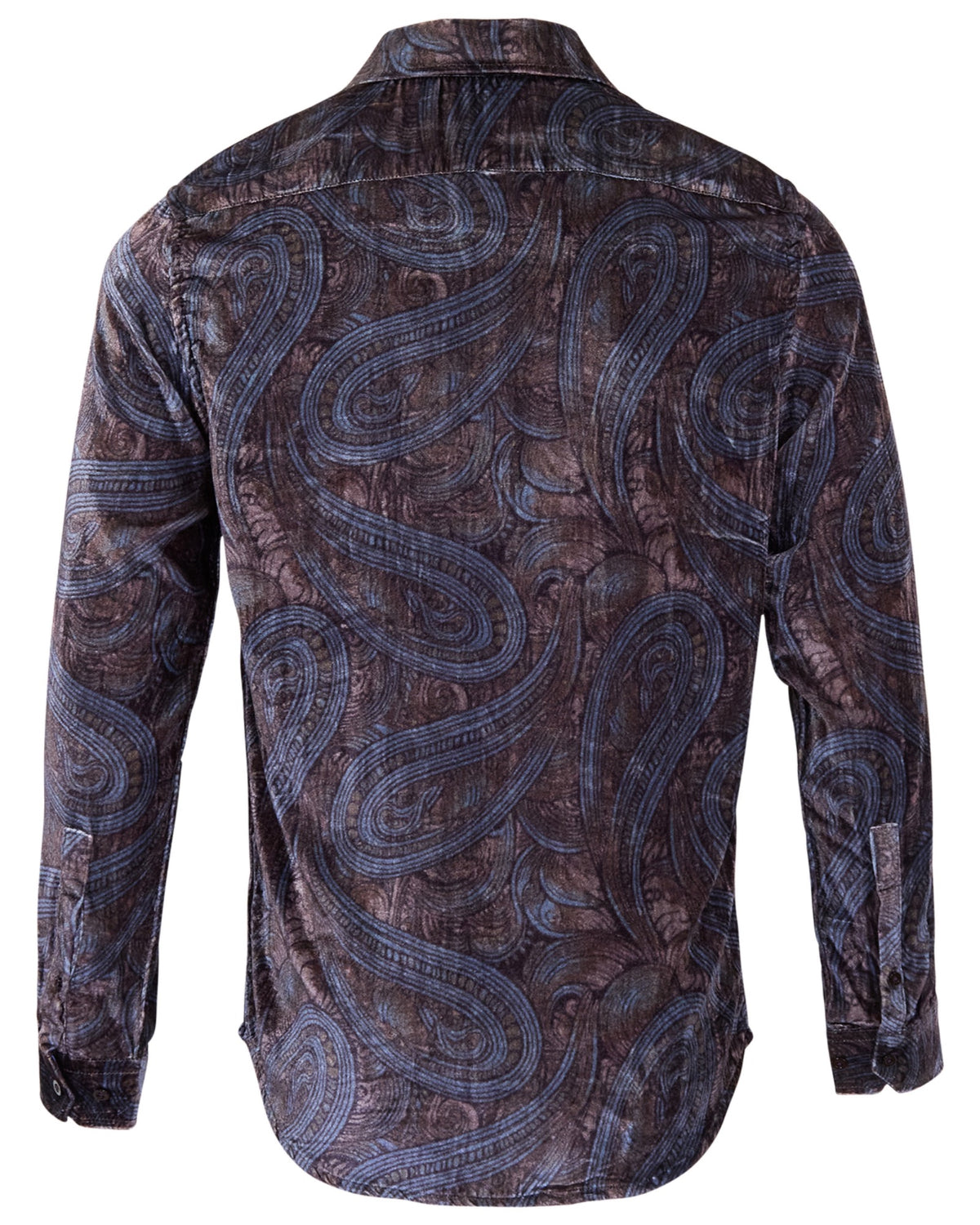 NED PAISLEY BADALONA BROWNIE MEN'S VELVET LONG-SLEEVE SHIRT