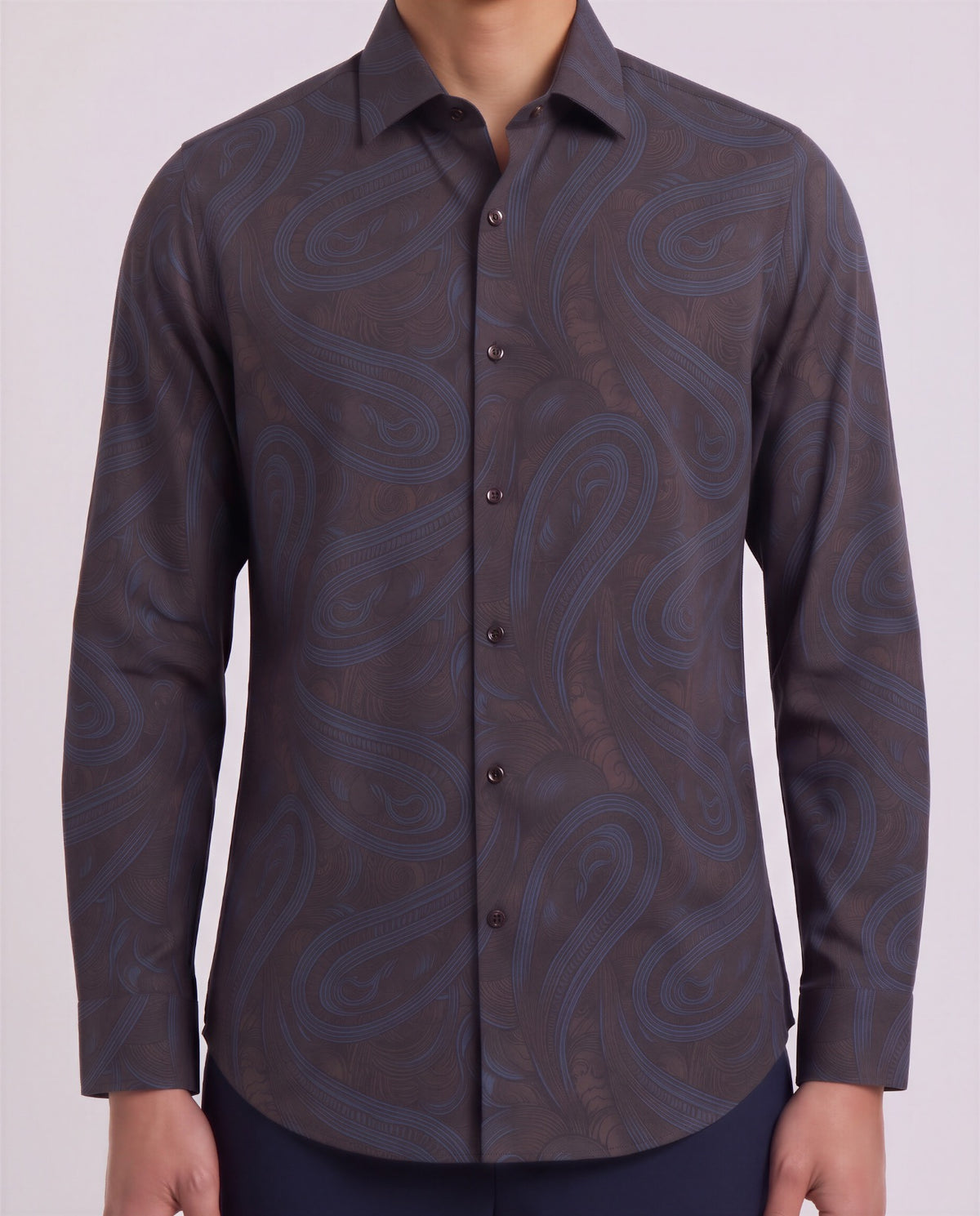 NORMAN PAISLEY BADALONA BROWNIE MEN'S PRINTED COTTON LONG-SLEEVE SHIRT