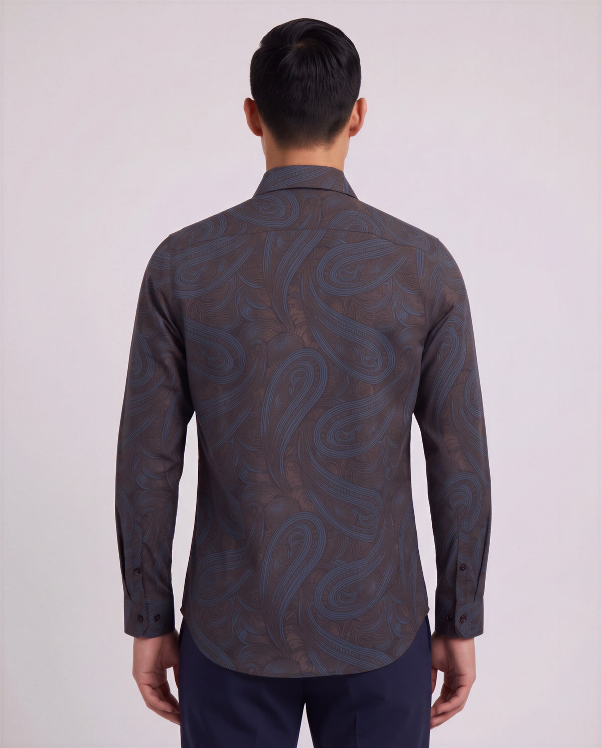 NORMAN PAISLEY BADALONA BROWNIE MEN'S PRINTED COTTON LONG-SLEEVE SHIRT