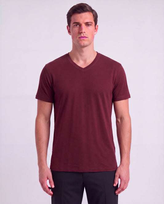 VICTOR PORT MEN'S EXTRA-FINE MERINO V-NECK TEE
