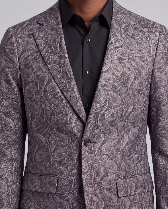 ADRIAN MAURICE PAISLEY SMOKE MEN'S STRETCH COTTON BLAZER