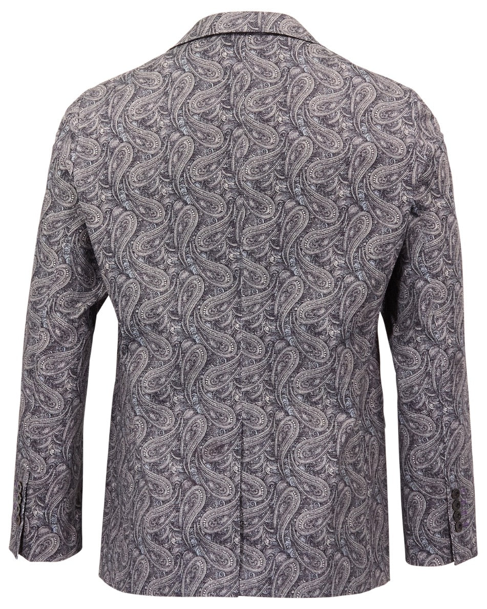ADRIAN MAURICE PAISLEY SMOKE MEN'S STRETCH COTTON BLAZER