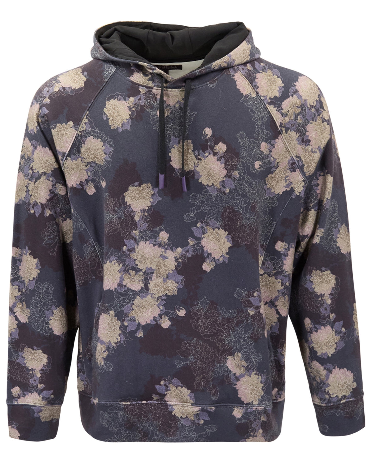 HANK LANS FLORAL BLACK MEN'S PRINTED KNIT HOODIE