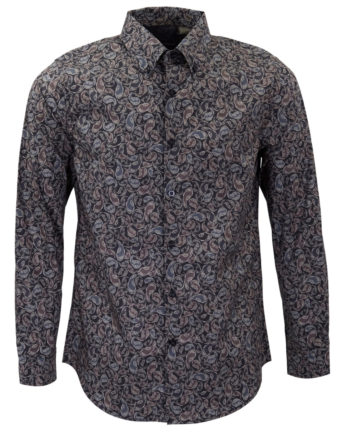 MORRIS INKED PAISLEY SMOKE MEN'S PRINTED COTTON BUTTON-DOWN SHIRT