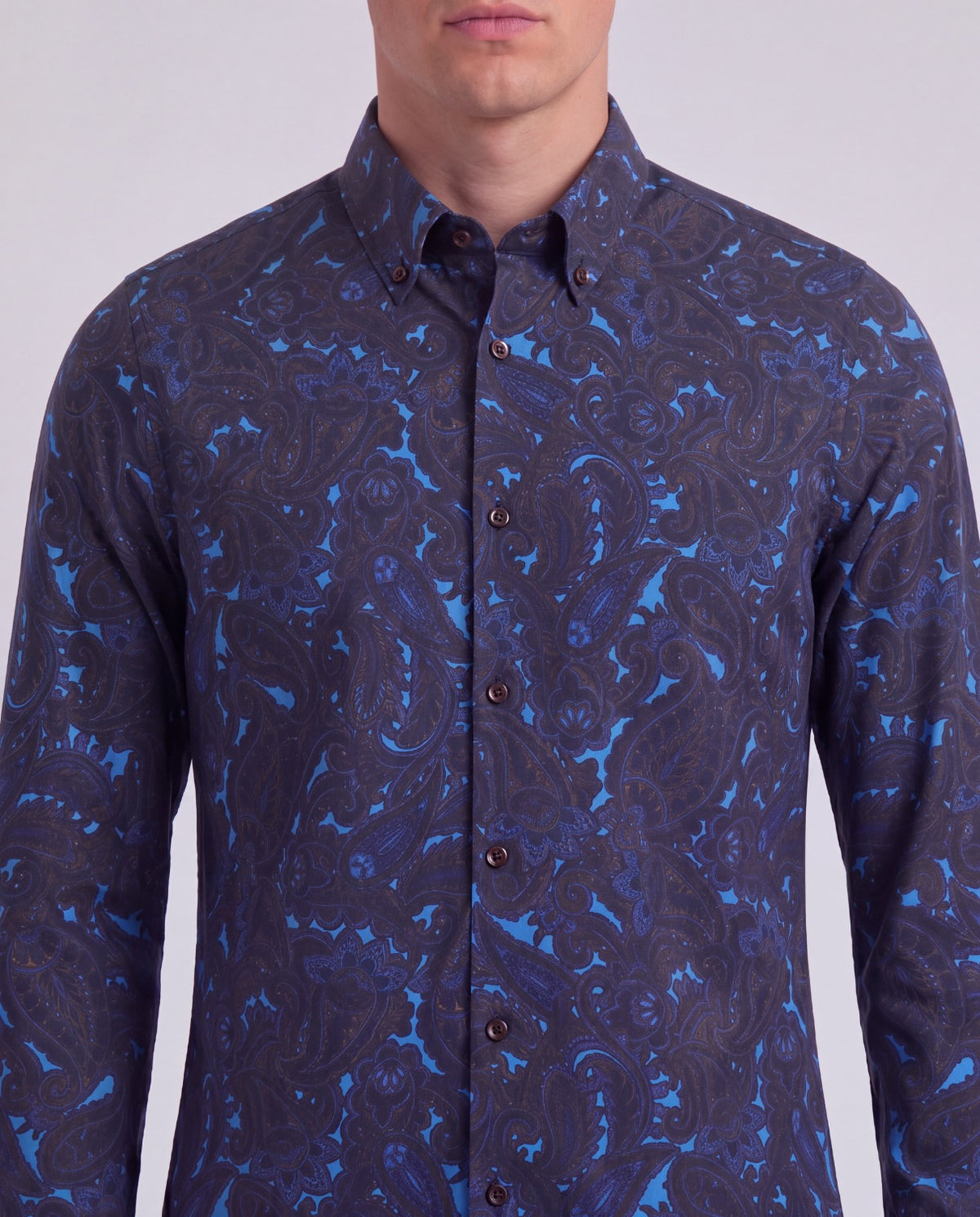 MORRIS LANNACH PAISLEY BROWNIE MEN'S PRINTED COTTON BUTTON-DOWN SHIRT