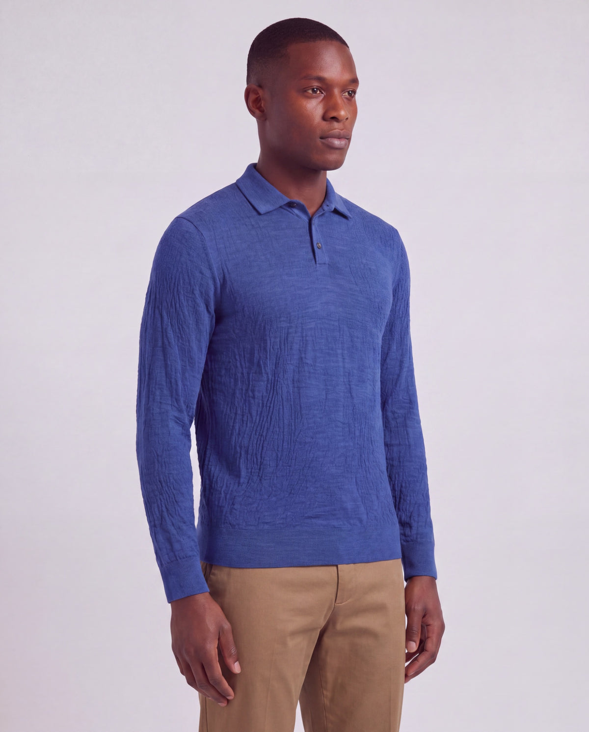 PARKER MARINER MEN'S MERINO WOOL TEXTURED POLO SWEATER