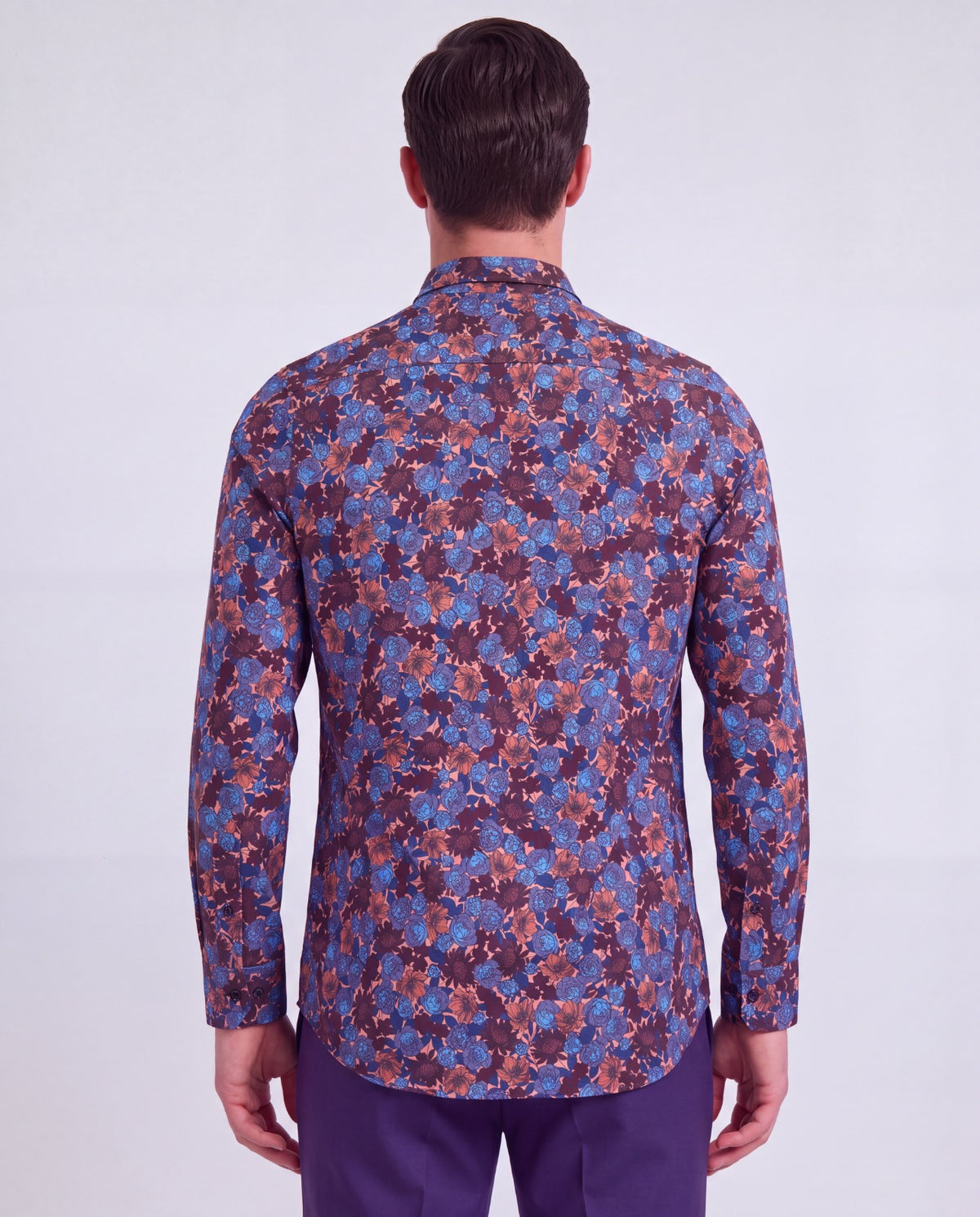 SIMON TERNBERG FLORAL AMBER MEN'S STRETCH JERSEY LONG-SLEEVE SHIRT