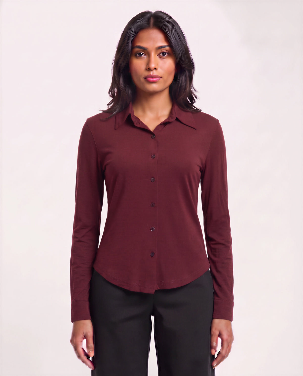 STEPHANIE PORT WOMEN'S LYOCELL STRETCH LONG-SLEEVE SHIRT