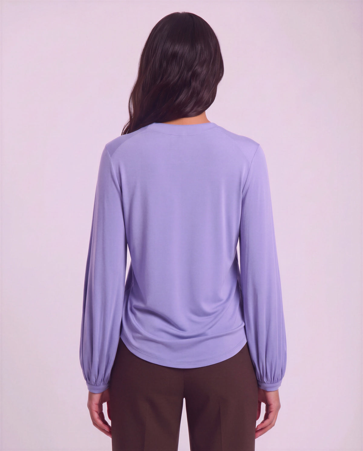 VAL DAWN BLUE WOMEN'S LYOCELL STRETCH V-NECK TOP