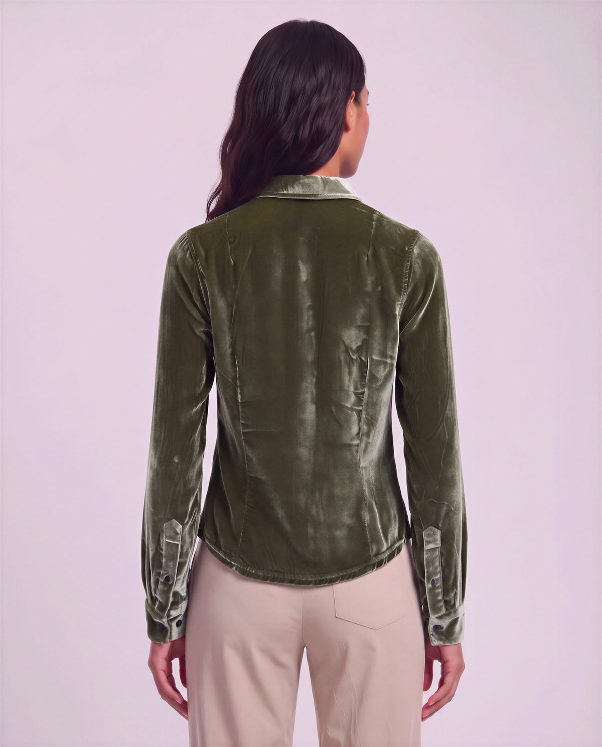 SYLVIA SAGE WOMEN'S VELVET LONG-SLEEVE SHIRT