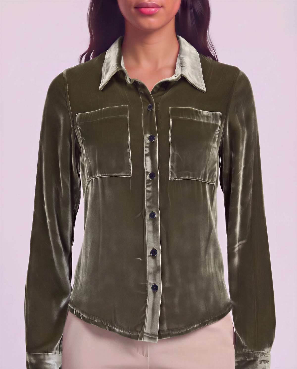 SYLVIA SAGE WOMEN'S VELVET LONG-SLEEVE SHIRT