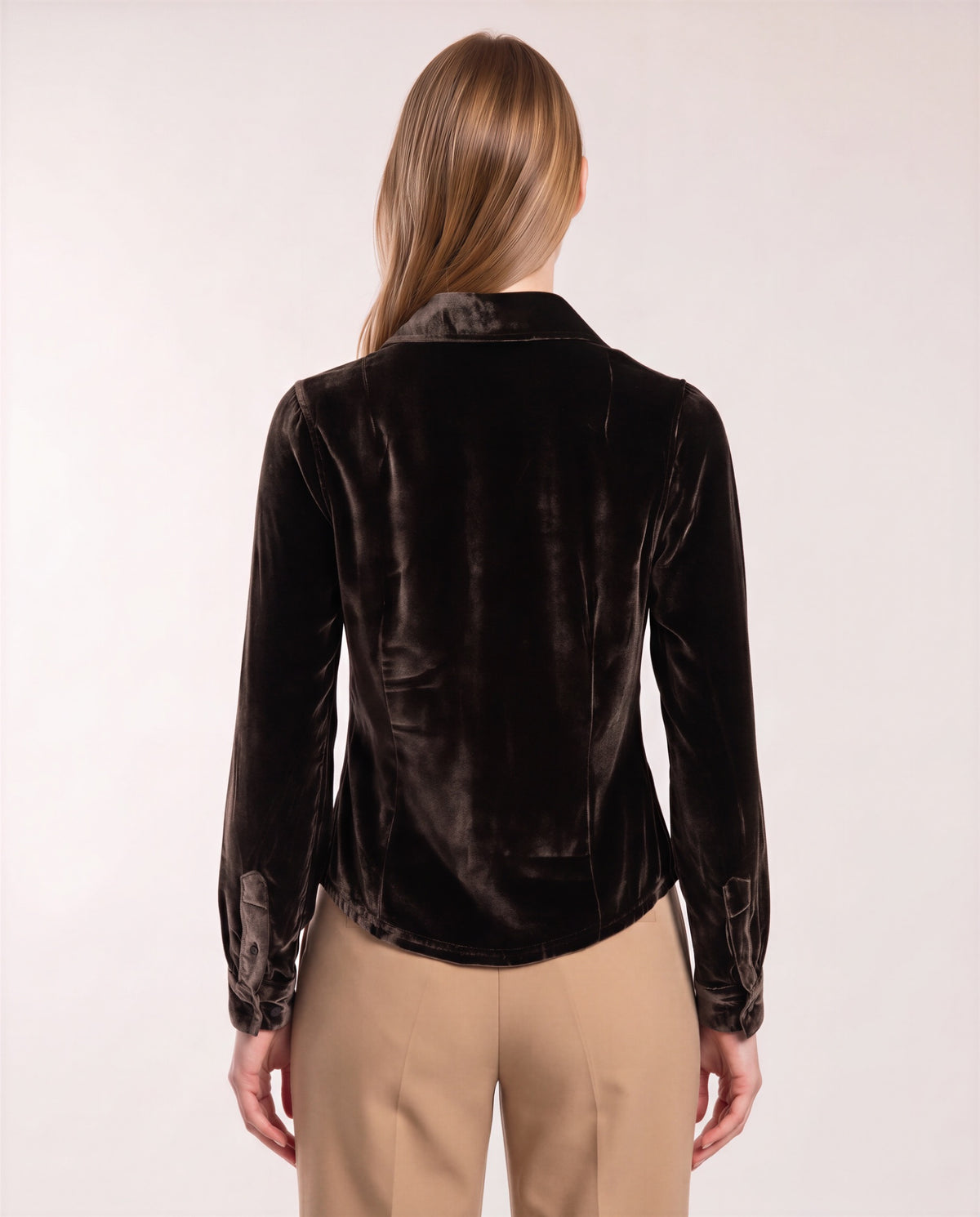 SYLVIA BROWNIE WOMEN'S VELVET LONG-SLEEVE SHIRT