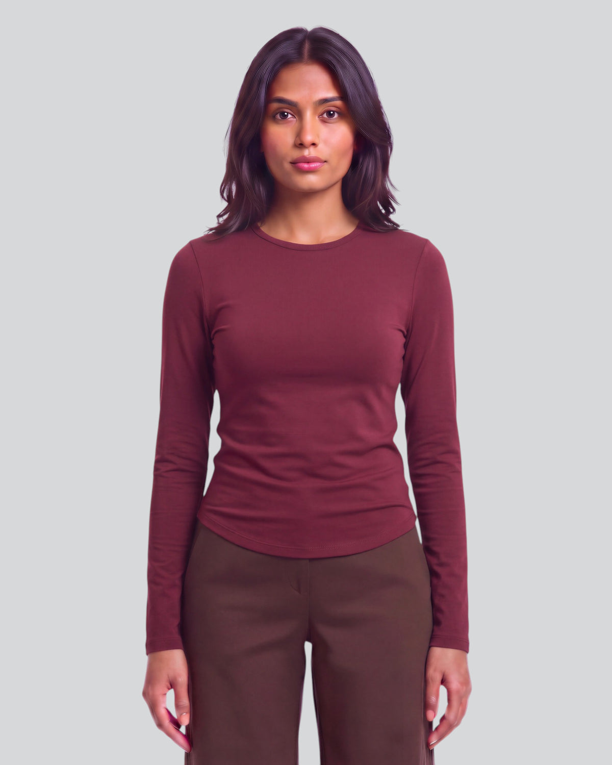BEATRICE PORT WOMEN'S LYOCELL STRETCH CREW-NECK TOP