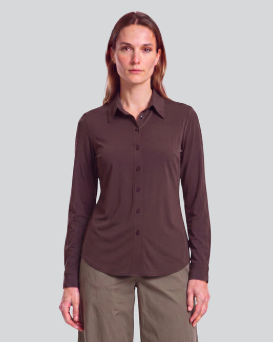 STEPHANIE BROWNIE WOMEN'S LYOCELL STRETCH LONG-SLEEVE SHIRT