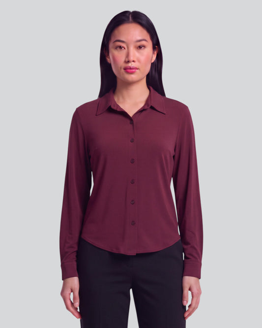 STEPHANIE PORT WOMEN'S LYOCELL STRETCH LONG-SLEEVE SHIRT
