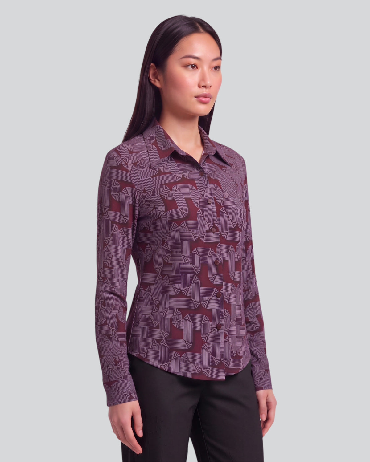 SCARLET BLONS GEO PORT WOMEN'S MERINO JERSEY LONG-SLEEVE SHIRT